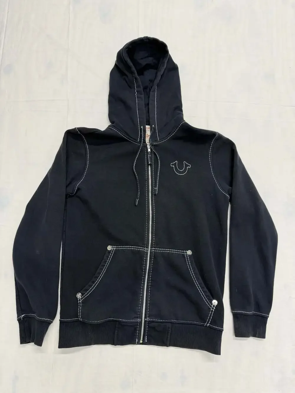 True Religion Big T World Tour Full-Zip Fleece Hoodie